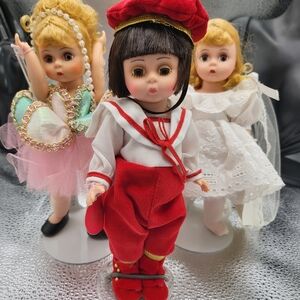 Adorable Red and White Doll Set